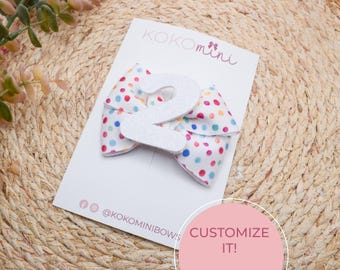 Birthday Hair Bow Confetti Dot | Girl's Birthday Gift | Personalized Bows | Baby & Toddler Bows