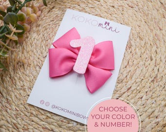 Solid Birthday Hair Bow | Girl's Birthday Gift | Personalized Hair Bows | Baby & Toddler Bows