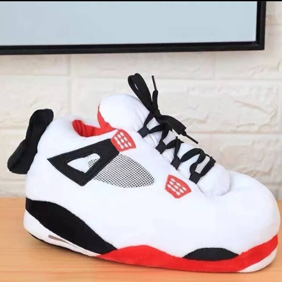 Jordan 4 Retro Fire Red Inspired Slippers - Etsy