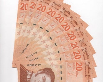 Venezuela 20 Digitales Bolivar 2021 X 50 Pcs Uncirculated New Currency