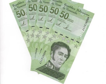 Venezuela 50 Digitales Bolivar 2021 X 1 Pcs Used Currency