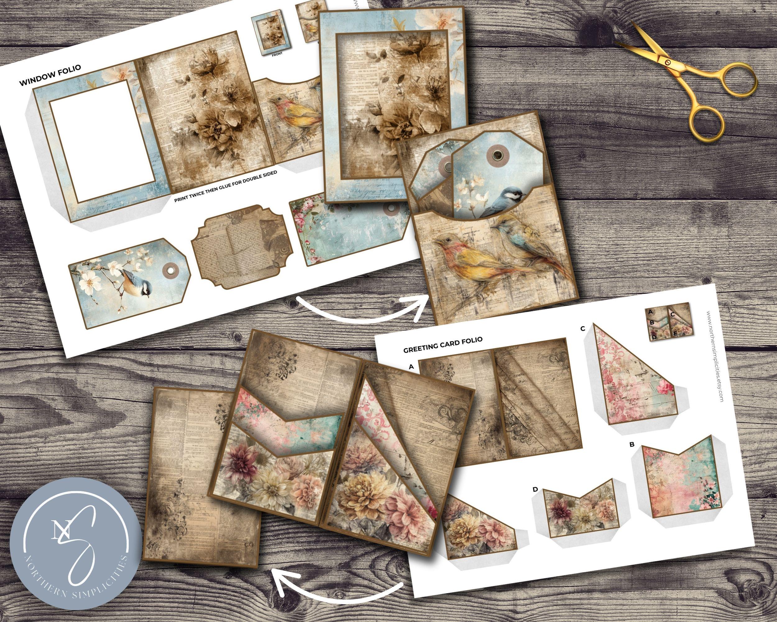 Scripted Wings Pocket Folio, Mini Vintage Pockets and Tag Inserts ...