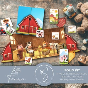 Kit Little Farmer Folio, diario di scarto per bambini, mini album di ritagli di animali da fattoria con effimeri, attività da cortile per ricordi fatti a mano, 2025