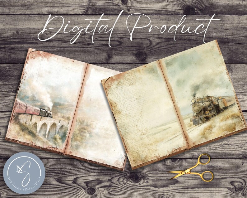 Wander by Train Journal Pages for Vintage Travel Junk Journals, 2026 ...