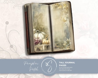 Pumpkin Patch Tall Journal Pages, Antique Floral Fall Printable, 2025, P44