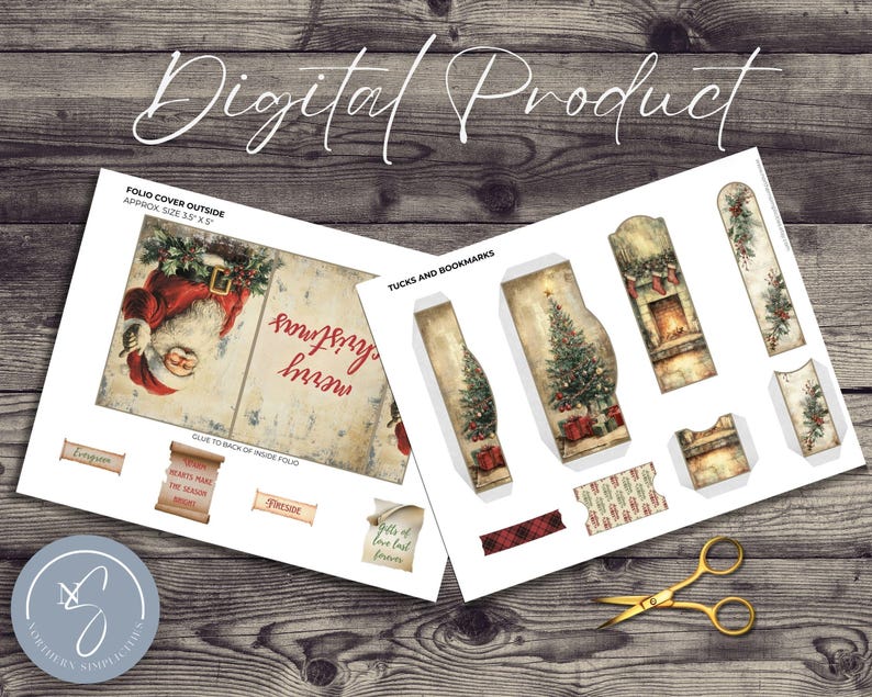 Timeless Tidings Pocket Folio Kit with Holiday Gift Card Holder includes Mini Junk Journal and Christmas Card Book, 2025 image 2
