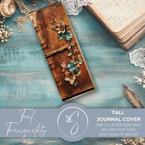 Blauwgroen rust, gouden hoge magere ongewenste tijdschriftomslagen, leeg, boekomslagen, vintage bloemen afdrukbare ephemera, blauwgroen digitaal papier, 2024, T4
