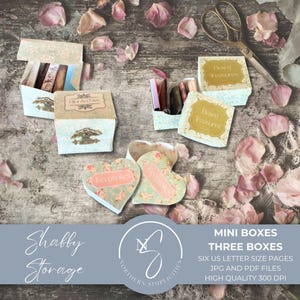 Shabby Storage Mini Boxes for Mini Album Folio Books, Box Project Craft Kit, for Junk Journal Kit Embellishments or Ephemera Supplies, 2025