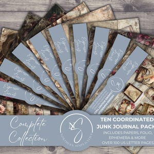 BUNDEL Espresso Secrets a Coffee Lover-kit met verborgen paperclipfolio's, plakboek met bloemen en afdrukbare ephemera, megabundel, E35, 2025