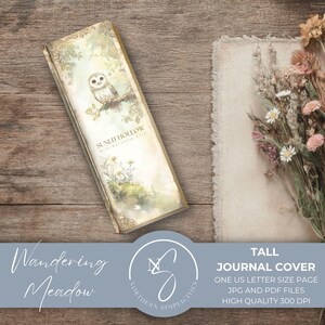 Wandering Meadow Tall Journal Cover voor Thin Forest Junk Journal, Woodland Ephemera, antieke boekomslagen voor afdrukbare Craft Kit, W36, 2025