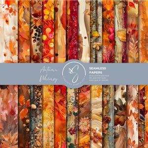 Autumn Whimsy Seamless Papers, Watercolor Fall Digital Paper Bundle, 2024, A9