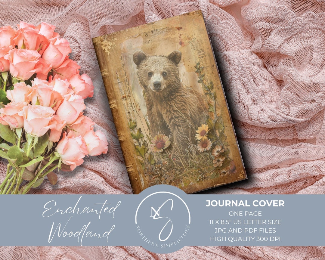Enchanted Woodland Vintage Book Covers With Woodland Animals, Antique ...