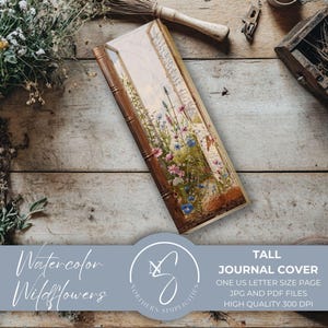 Aquarel wilde bloemen, afdrukbare vintage boekomslagen