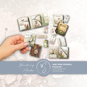Wandering Meadow Mini Junk Journal Folio Kit, Woodland Animal Craft Kit, 2025, W36