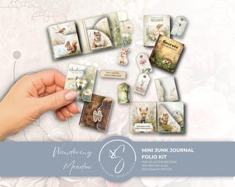 Kit per mini journaling Wandering Meadow, kit creativo con animali del bosco, 2025, W36