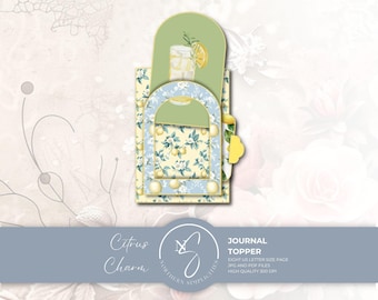 Citrus Charm Journal Topper Lemon Junk Journal Kit with Pockets and Ephemera, 2026, C67