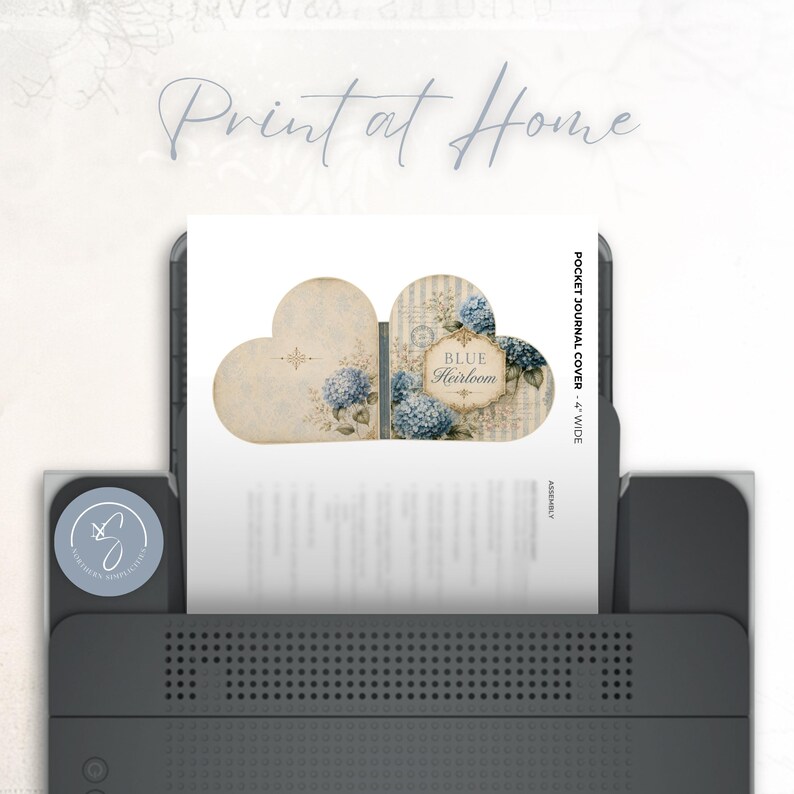 Blue Heirloom No Sew Pocket Folio Sets Mini Journal Printable Craft Kit, 2026 image 4