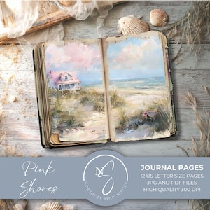 Pink Shores Journal Seiten verleihen deinem Strand Junk Journal, Sea Junk Journal und Sommer Junk Journal Projekt einen verträumten Touch, 2025, P34