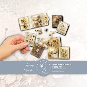 Honey Garden Mini Junk Journal Folio Kit, Beekeeper Miniature Book Set, 2025, H41