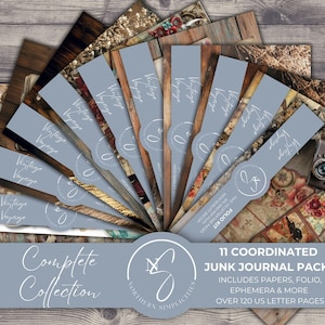 BUNDLE Vintage Voyage Ephemera Mega Bundle - Junk Journal Supply for Travel Junk Journal - Digital Download with Antique World Maps, V2