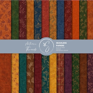 Autumn Threads Seamless Papers Rich Textured Botanical Backgrounds, 2026