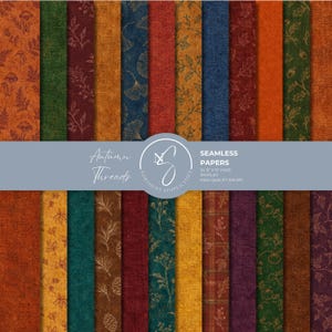 Autumn Threads Seamless Papers Rich Textured Botanical Backgrounds, 2026