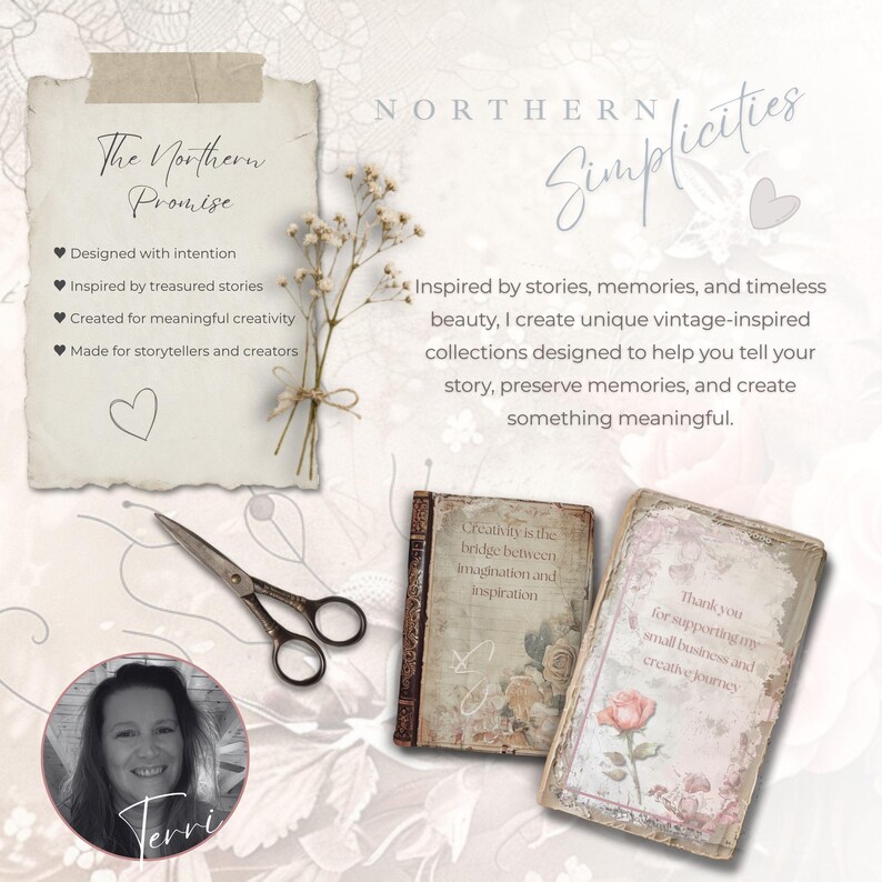 Dragonfly Delight trifold folio with coordinating pockets, blue-green dragonflies, cream and blush flowers, leafy details and aged paper textures.