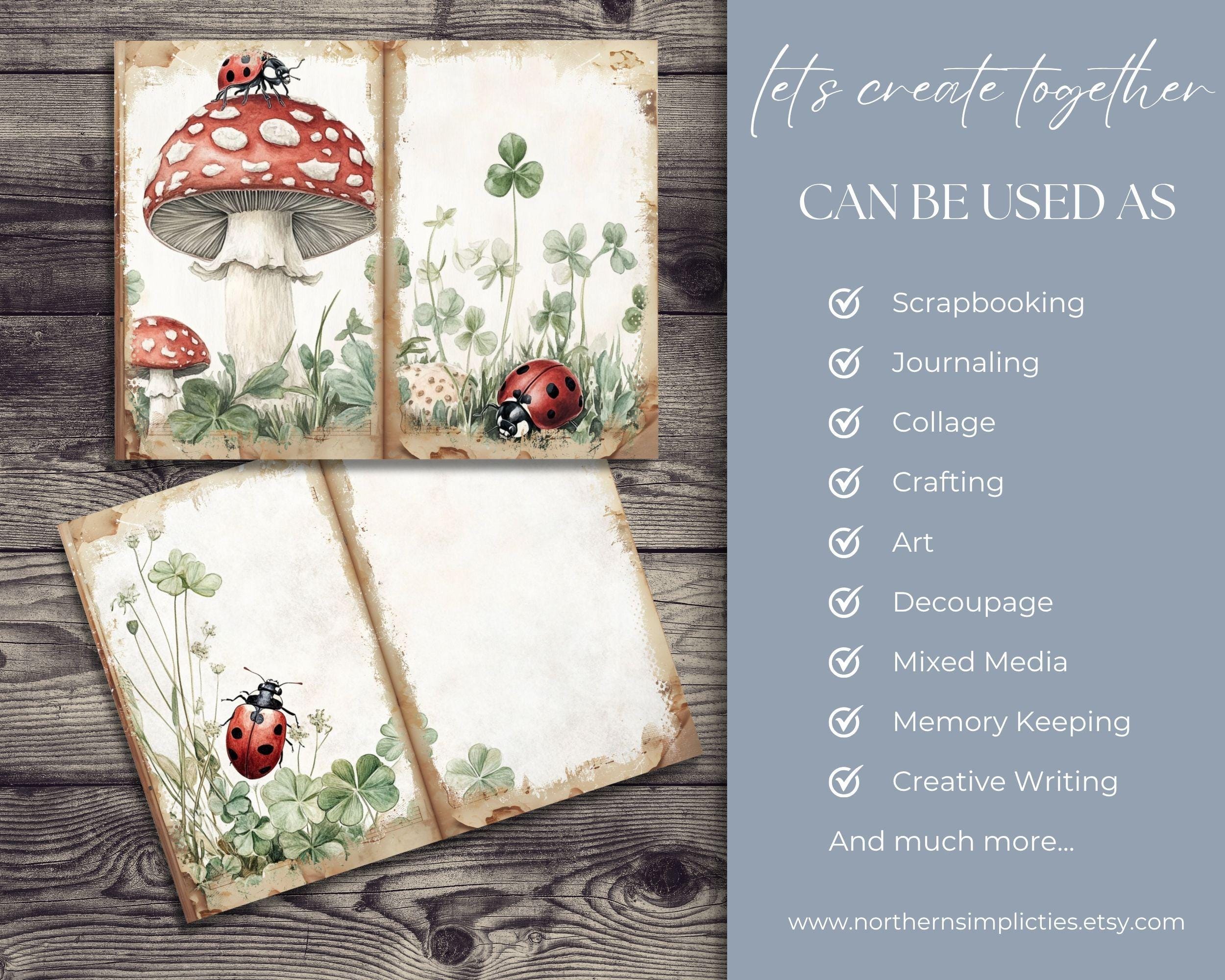 Ladybug Days Journal Pages a Digital Junk Journal Kit for Ephemera ...