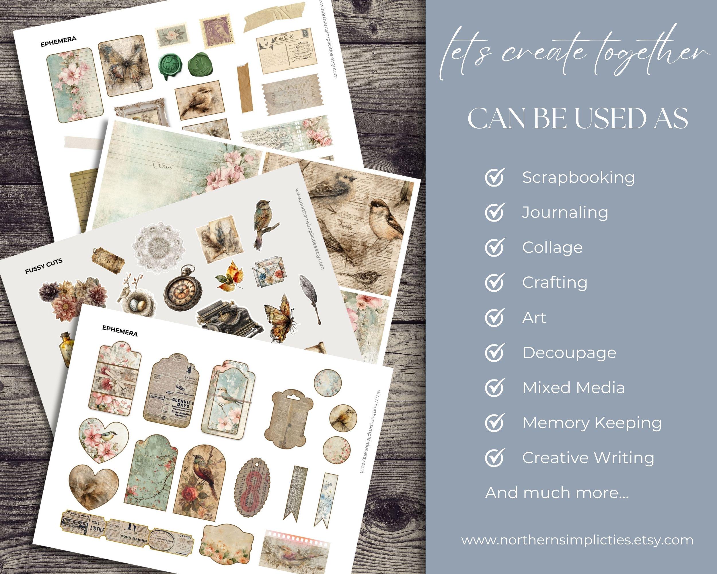 Scripted Wings Pocket Folio, Mini Vintage Pockets and Tag Inserts ...