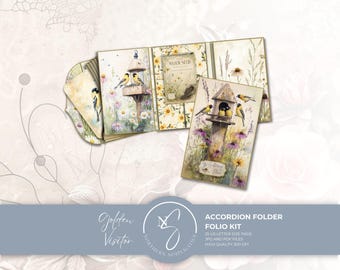 Golden Visitor Accordion Folio Kit, Interactive Bird Junk Journal, 2026, F58