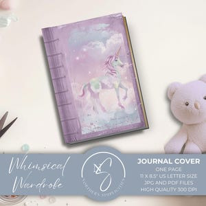 Couverture fantaisiste de journal pour garde-robe avec un design pastel magique, un article créatif à imprimer pour les carnets, les albums de coupures et les kits pour enfants, 2024, L20
