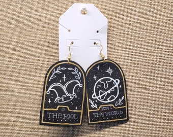 Custom Hand Painted Leather Earrings