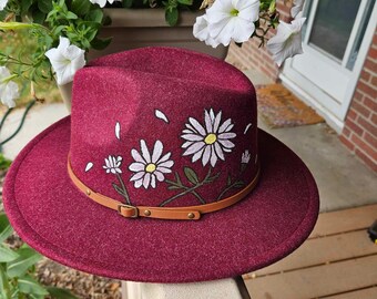 Custom Hand-Painted Wool Felt Fedora Hat