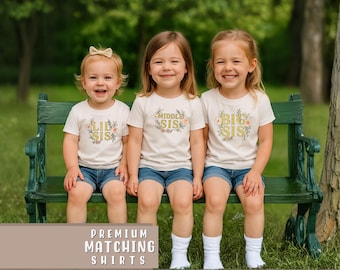 Matching Sister Sibling Onesie® Shirts | Big Sister Little Sister Middle Sister Set | New Baby Announcement Onesie® Baby Bodysuit Matching