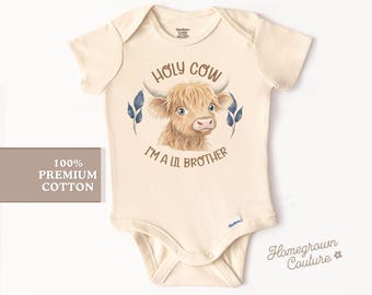 Highland Cow Big Brother Shirt Holy Cow Kids Shirt Matching Kids Highland Cow Shirt Farm Baby Body Suit Highland Cow Baby Announcement