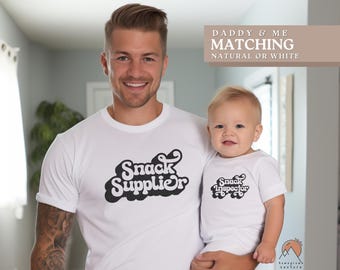 Daddy and Me Matching Shirts Snack Supplier Toddler Shirt Mommy and Me Matching Shirts My Favorite is Snacks Retro Toddler Tshirt for Snacks