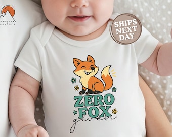 Zero FOX Given Onesie® Funny Fox Baby Outfit Forest Themed Baby Shower Gift Natural Bodysuit Gender Neutral Baby Clothes Baby Humor Clothes