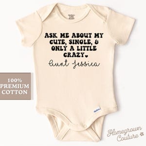 Ask Me About My Hot Aunt Custom Onesie® Auntie Baby Clothes Funny Aunt Baby Onesie® Funny Auntie Baby Bodysuit Personalized Baby Onesie®