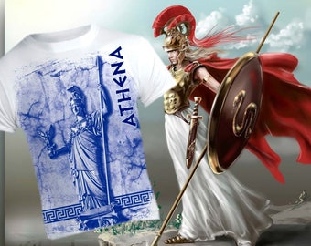 Camiseta de la diosa griega Atenea: guerrera antigua, sabiduría y guerra