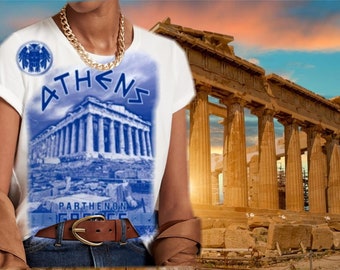 Camiseta del Partenón: Acrópolis de Atenas: camiseta con estampado integral
