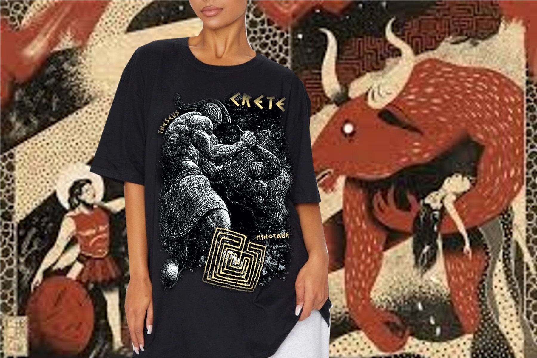 Minotaur T-shirt: Ancient Greek Mythology Monster, Labyrinth of