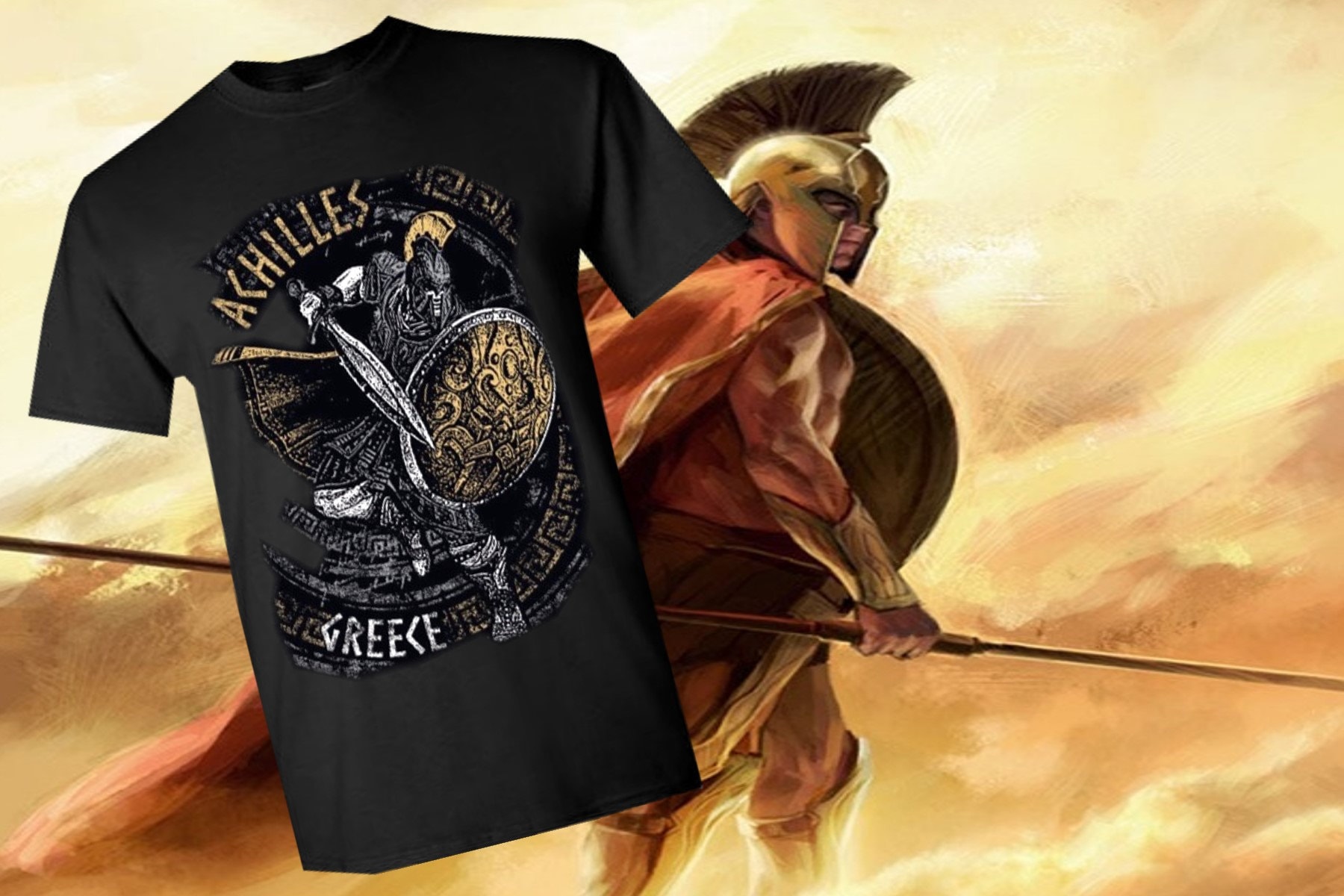 Achilles T-shirt: Greek Mythology Warrior Tee - Heroic Quest Gift
