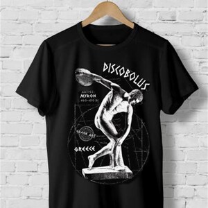 Myron Statue Tee, Discobolus T-shirt, Sport Symbol, Greek Sculpture, Myron The Discobulus, Shirt for Athlete