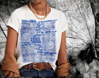 Camiseta "Todo es griego para mí": Camiseta con símbolos de Grecia, fraternidades y hermandades
