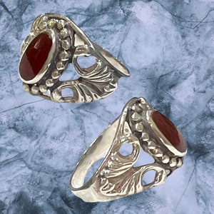 Orange Carnelian Ring, Orange Stone Ring, Gemstone Ring, Stylish Carnelian Jewelry, 925 Sterling Silver, Handmade Ring, Gift For Her