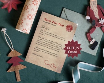Letter From Santa Editable and Personalized | Santa Letter | Letter from the North Pole| Printable Template | Instant Download