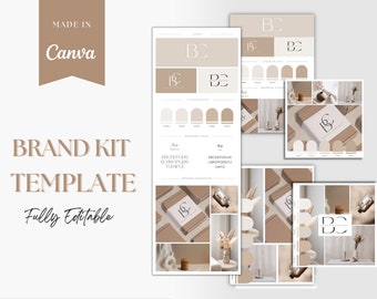 Canva Brand Kit Template| Nude Brand Board Templates| Boho Brand Branding Kit| DIY Logo Branding| Minimalist Branding| Aesthetic Brand 2023