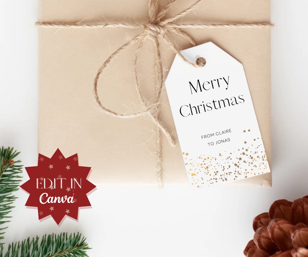 EDITABLE Christmas Gift Tag Holiday Gift Tag Template Personalized