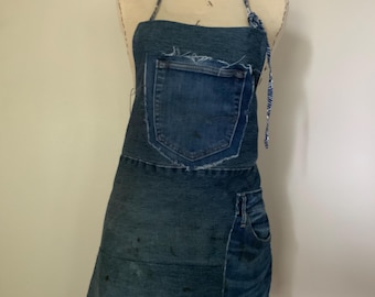 Upcycled Jean apron- one of a kind