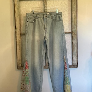 Levi’s Vintage 2001 quilted bell bottom jeans